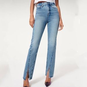 Good American Good Boy Twist Slit Jeans Size 26